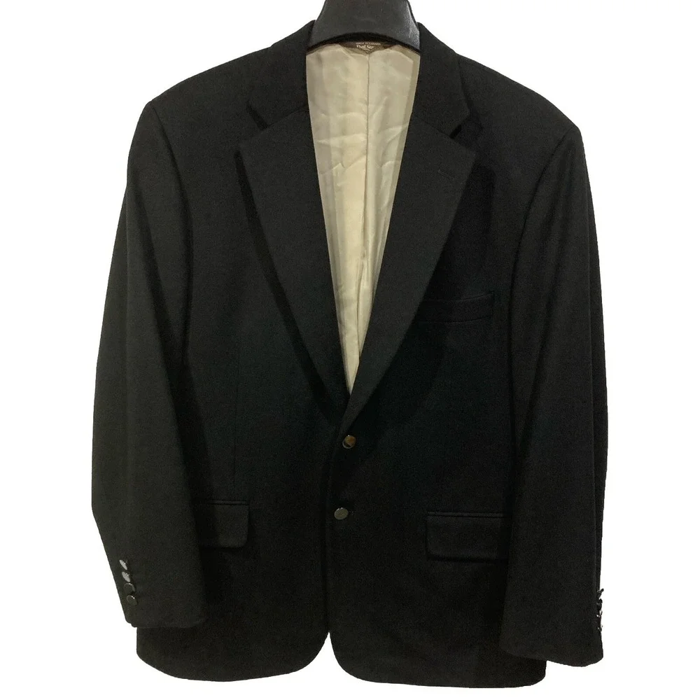 Paul Stuart 100% Cashmere Black Blazer 44 Regular Made in Italy‎